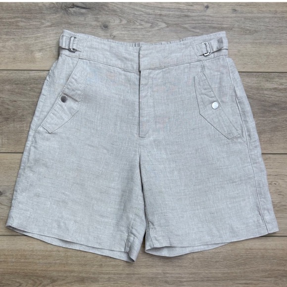 Athleta Pants - Athleta Womens Natural Linen Utility‎ Shorts Adjustable Waist Size 4 Scandi